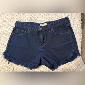 Free People Navy Jean Shorts
